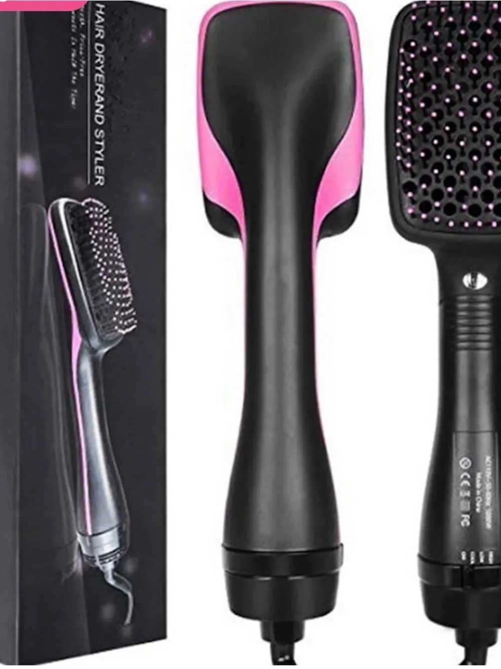 🌷NEW🌷One-Step Pink and Black Hair Dryer and Styler Brush